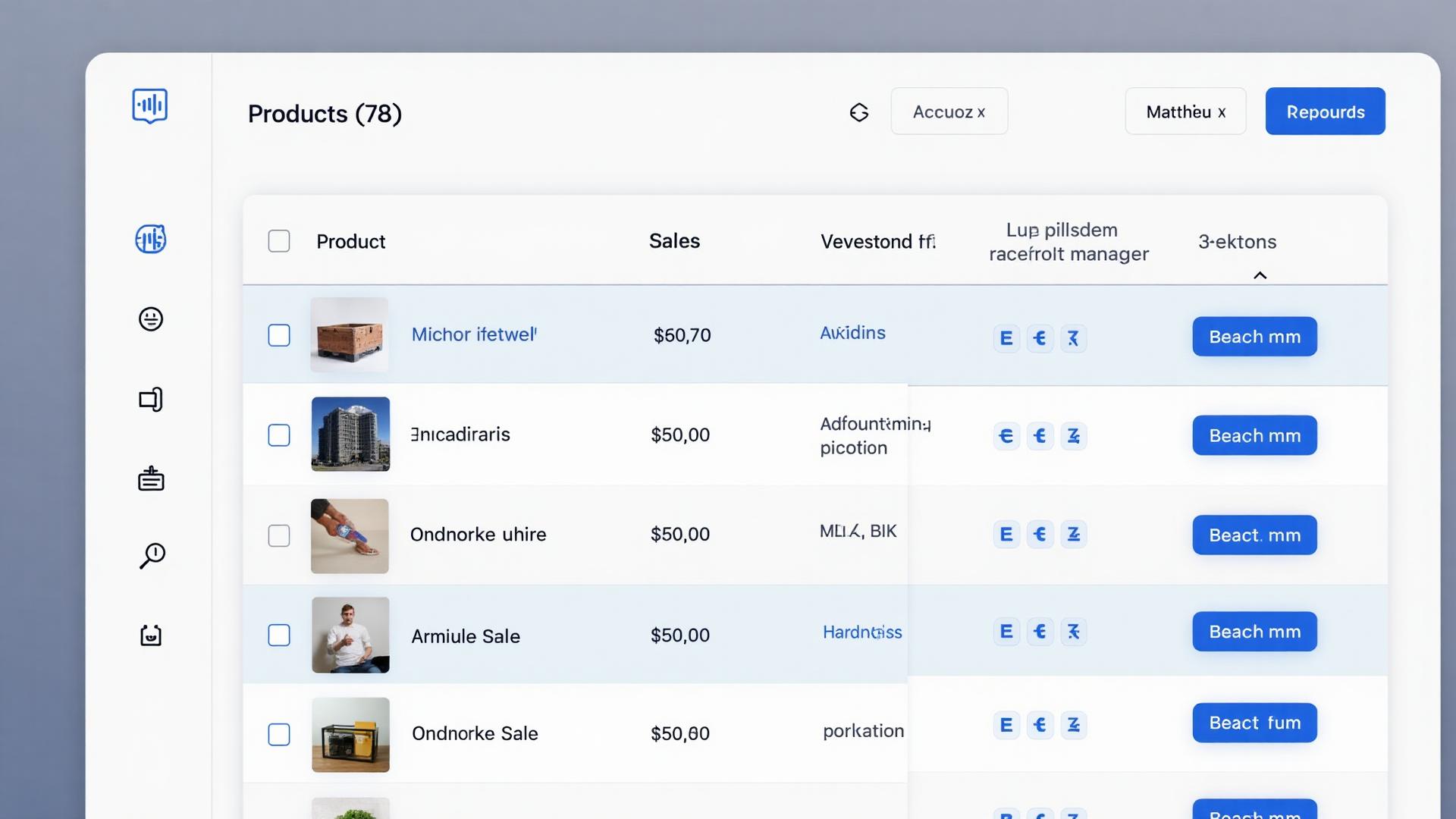 Nova Products Table with tag filters and profit columns