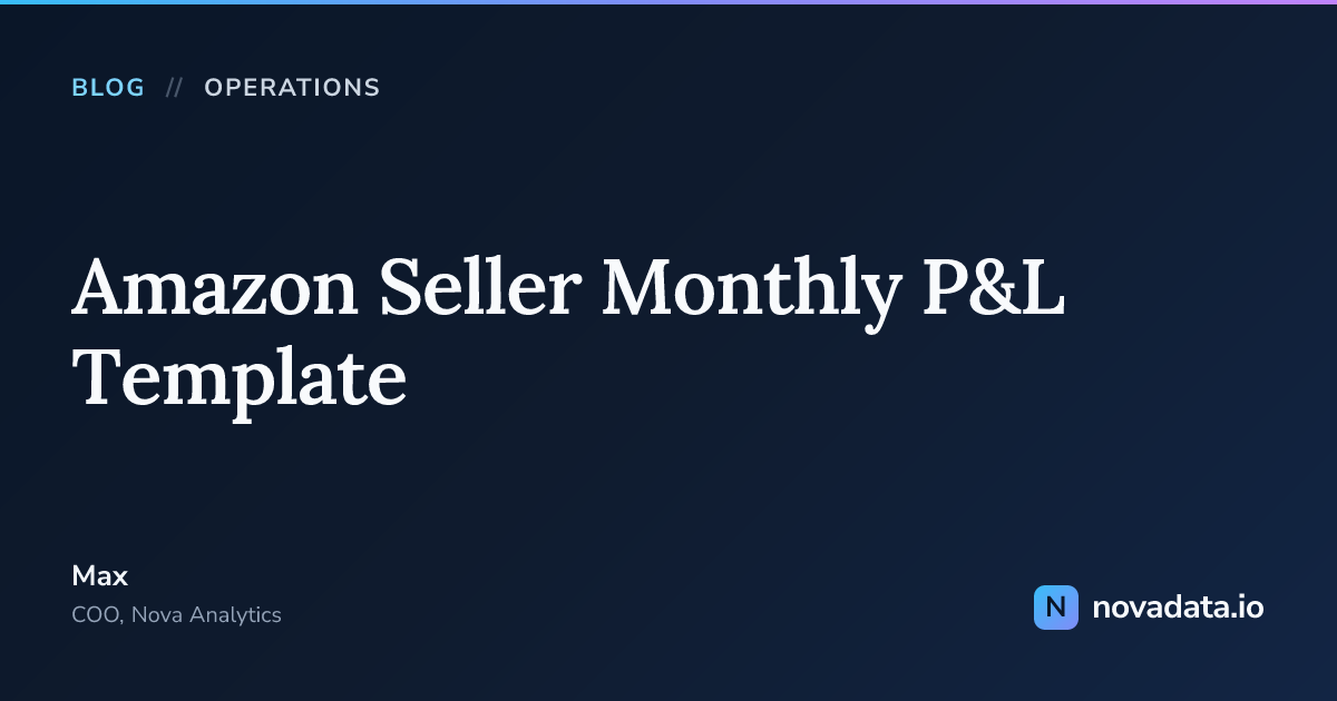Amazon Seller Monthly P&L Template