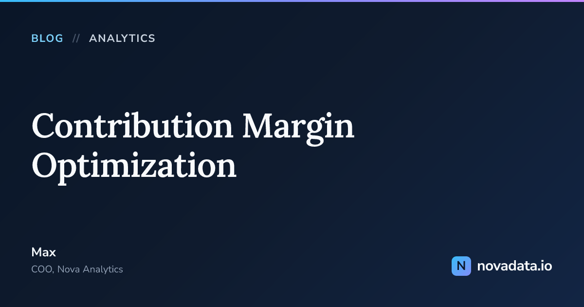 Contribution Optimization Contribution Margin Optimization